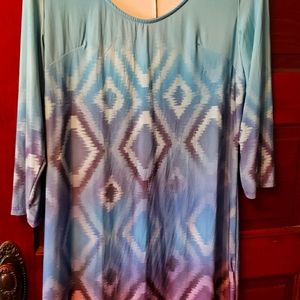 3/4 sleeve dress or tunic 90% Polyester 5% spandex